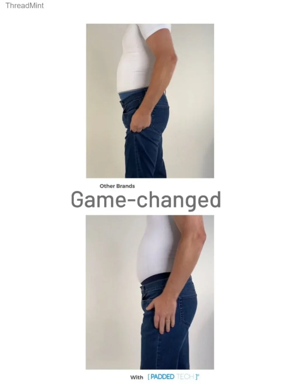 Men's Padded Underwear Boxer Briefs Removable Butt Enhancing Pads